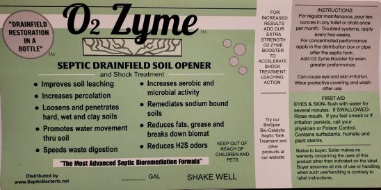 O2 Zyme Liquid Septic Shock Treatment and Soil Opener 1 Gallon